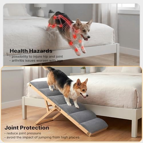 Veehoo Foldable Dog Ramp for Couch Lower Bed Small Dogs 17"W - Image 4