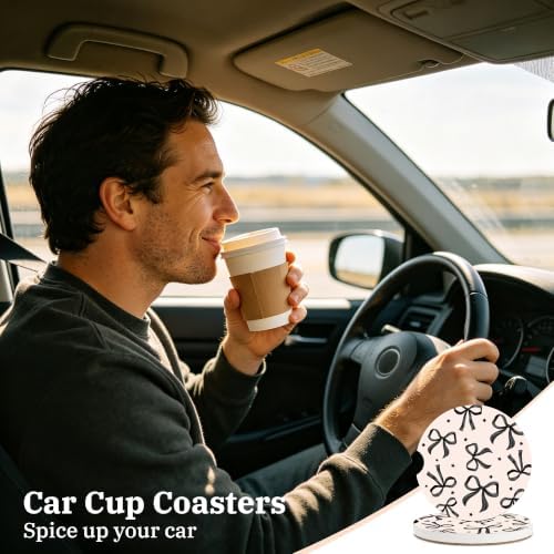 Black Bow Coquette Car Coasters - Image 6