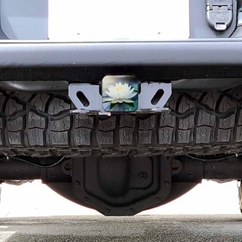 Rubber Hitch Tube Cover Lotus Blossom White Lotus Flower Pond Standard 2" - Image 6