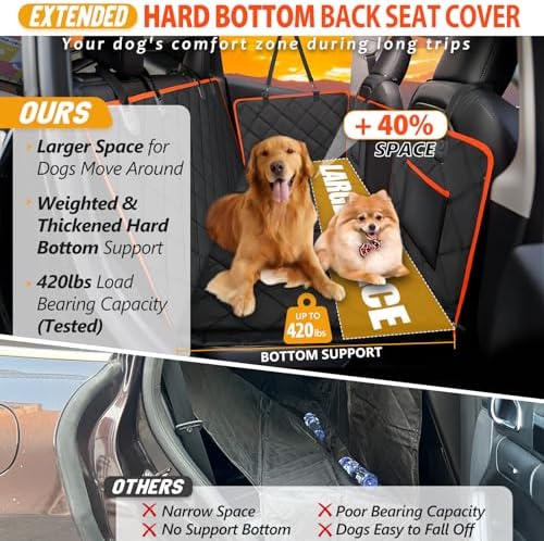 Hard Bottom Dog Car Seat Cover for Back Seat, Backseat Extender - Image 2