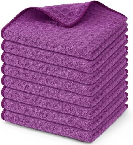 Homaxy Microfiber Waffle Weave Kitchen Dish Cloths, 8 Pack by Homaxy