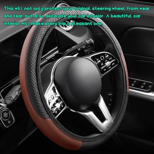 Car Steering Wheel Cover, 15 inch Carbon Fiber Microfiber Leather Elastic - Image 4