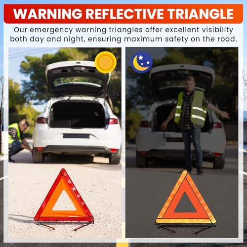 2 Pack Emergency Triangle + 2 Pack Reflective Vest - Image 5