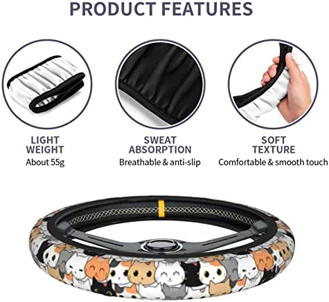 Cat Steering Wheel Cover for Women Men - Image 4