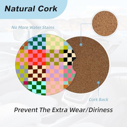 Colorful Checkered Car Coasters - Image 4