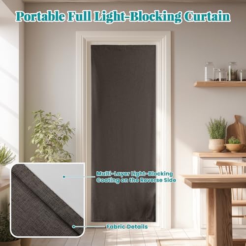 100% Blackout French Door Curtain- Privacy Thermal Insulated Door Window Curtain - Image 6