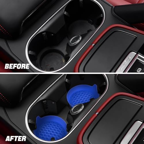 Zpana 4PCS 3.15 Inch Car Cup Holder Coasters Silicone Non-Slip Blue - Image 5