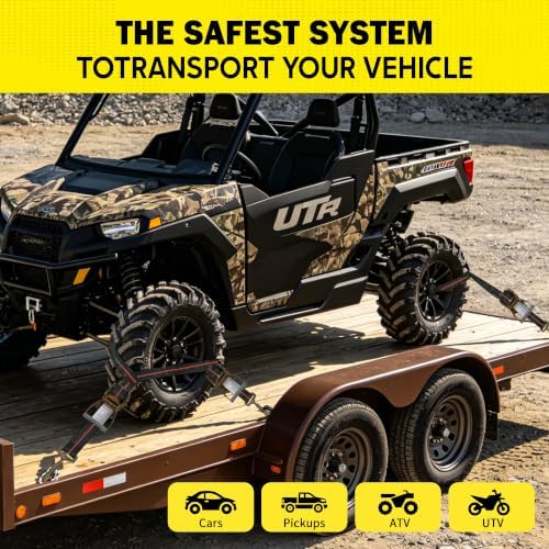 4 Pack Car Tie Down Straps for Trailers, 000 lbs Break Strength, Includes 4 x - Image 6