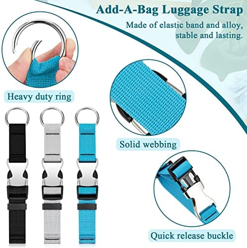 3 Pcs Add a Bag Luggage Straps for Suitcases, Connector Straps - Image 3
