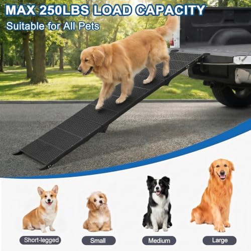 Dog Ramp for Car 90" X 17.6" Extra Long Folding Aluminum Pet Ramp for Large - Image 2