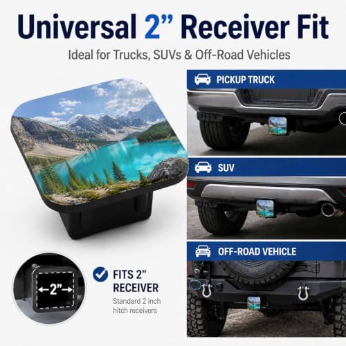 Trailer Hitch Covers Lake Rocky Mountain Heavy Duty 2 Inch Hitch Cover - Image 4