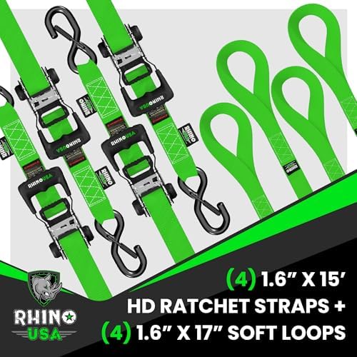 Rhino USA Heavy Duty Ratchet Tie Downs - Image 4