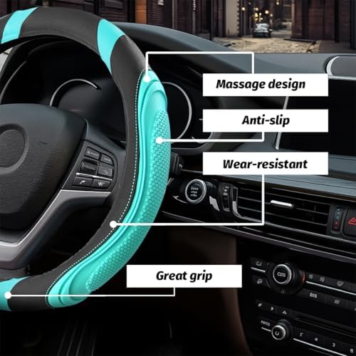 Osilly 15 Inch Artificial Leather Steering Wheel Cover - Image 3