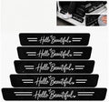 5PCS Hello Beautiful Car Door Sill Protector, Leather Sill Stickers by TnLnYn