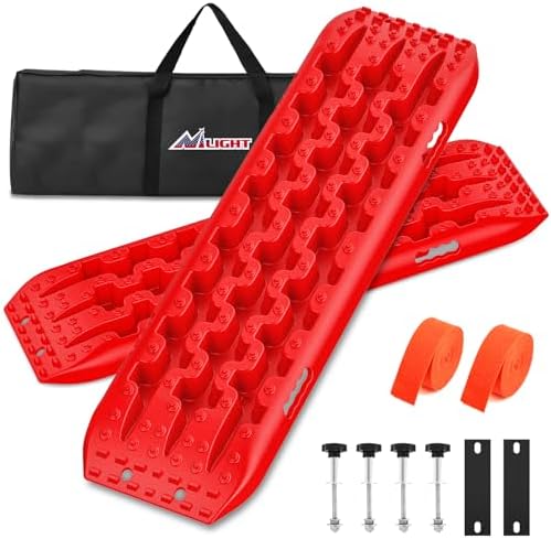Nilight Recovery Off-road Traction Boards Emergency Tire Mats Red by Nilight