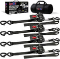 Retractable Ratchet Straps 1" x 13 Ft, 800 Lbs, 4 Pack by LYNXHOLD