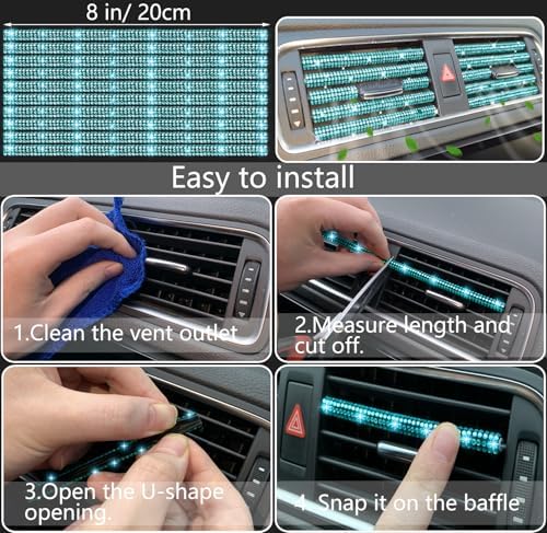 NBTEPEM 27 PCs Aquamrine Bling Car Accessories Set - Image 6
