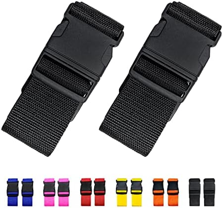 2 Pack Suitcase Straps, Bright Color Adjustable Luggage Belts, TSA Approved by Jcpmcxs