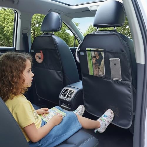 Viaviat Car Seat Protector Large Kick Mat 2 Pack Durable Water Resistant Auto - Image 2