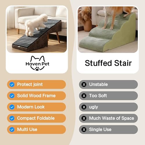 17" 2-in-1 Dog Ottoman Ramp for Couch & Small Dogs - Image 3