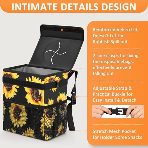 Vankor Car Trash Can with Lid Leak Proof Car Accessories - Image 4