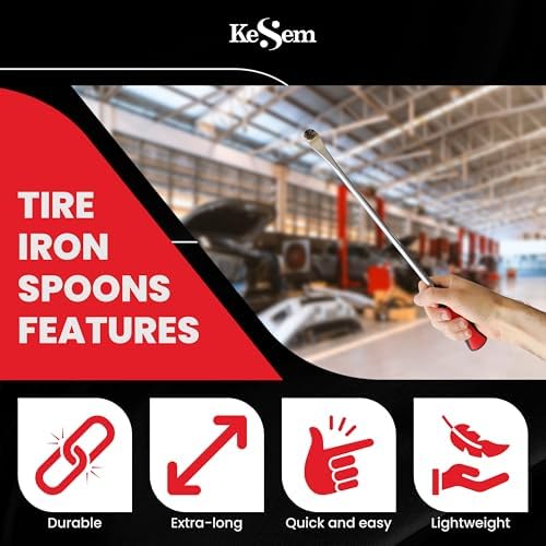 2 Pack 14.5" Tire Spoons Changing Tire Lever Tire Iron Bar Set Tire Repair Tool - Image 6