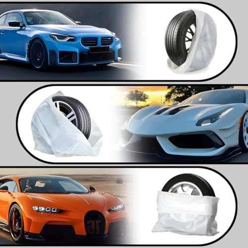 Norkmdi Car Tire Storage Bag, Polyethylene LDPE Plastic Auto Tyre Storage Cover - Image 4