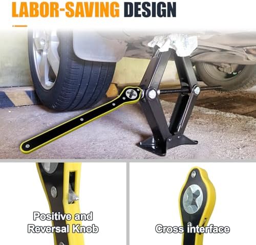 Car Jack Ratchet Wrench, 360° Swivel Labor-Saving Scissor Jack Lift Speed - Image 4