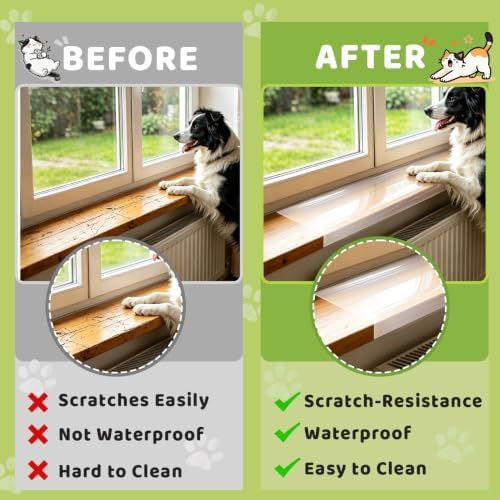 10 FT x 8 IN Window Sill Protector, Self-Adhesive Window Sill Cover - Image 2