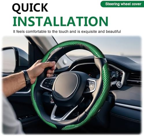 3pcs Universal Carbon Fiber Steering Wheel Cover - Image 6