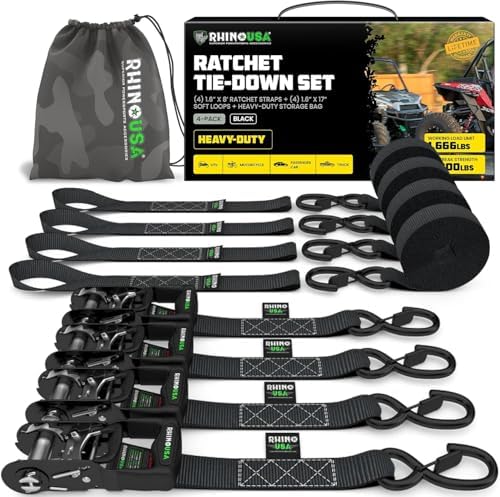 Rhino USA Heavy Duty Ratchet Tie Downs by RhinoUSAInc