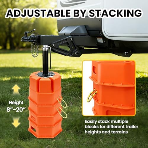 HOXWELL 4PCS 8''H RV Trailer Jack Block - Image 5