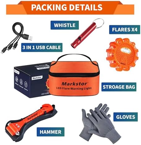 4 Pack LED Road Flares, Beacons - Image 2