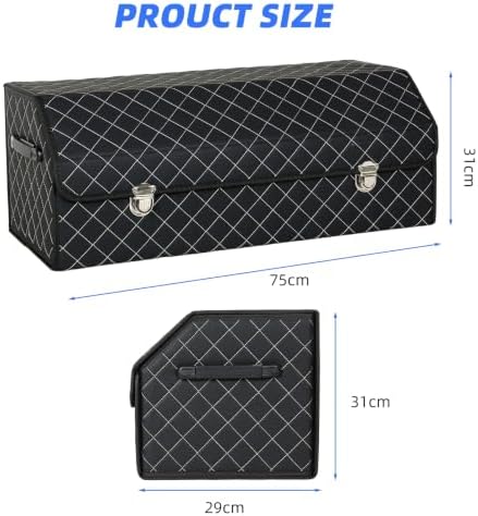Car Trunk Organizer with Sturdy Faux Leather Lid - Image 2