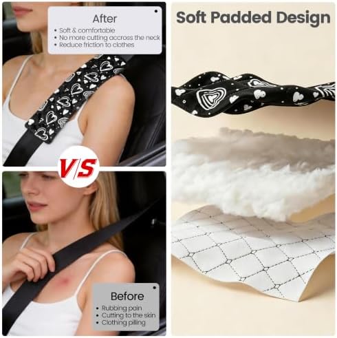 Amooca 2 Pack Seat Belt Covers Soft Shoulder Pad - Image 2