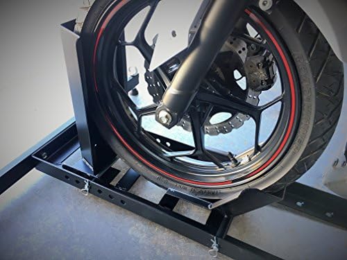 MaxxHaul Motorcycle Wheel Chock Heavy‑Duty Steel Front Tire Stand Fits 15" to - Image 5