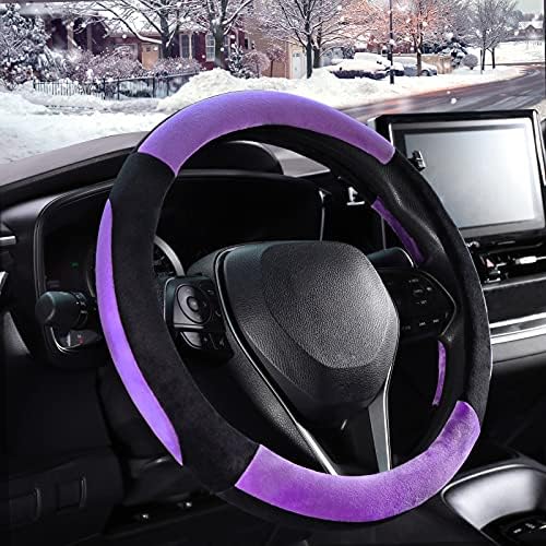 SEG Direct Car Steering Wheel Cover 14.5"-15", Plush Velvet Summer Winter - Image 2