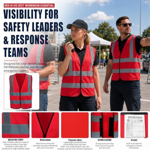 AYKRM 12 colour High visibility viz vest hi vis viz reflective work - Image 2