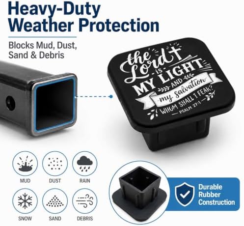 2" Hitch Cover Bible Verse Rubber Towing Hitch Covers Hitch Protector - Image 6