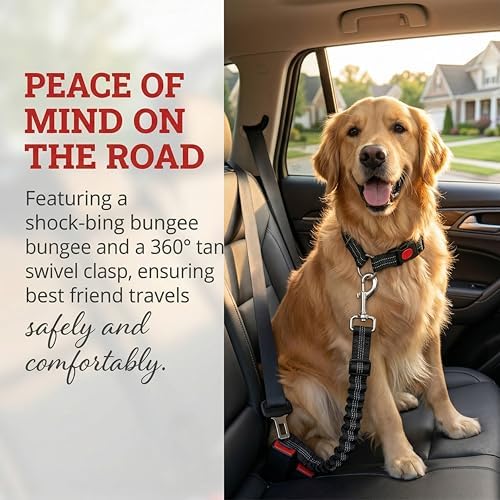 2-Pack Reflective Retractable Pet Seat Belt – Nylon Dog Tether, Adjustable Strap - Image 2