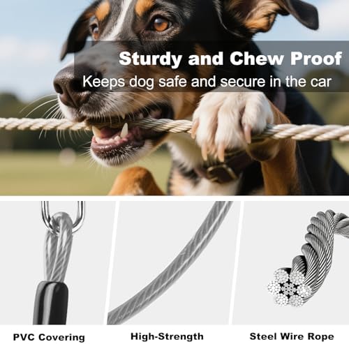 Dog Seat Belt for Car, Chew Proof Dog Car Seat Belt, 2 in 1 Car Harness for - Image 2