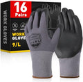 FURWEY Work Gloves, 16/32Pairs Nitrile, Seamless Nylon Knit by FURWEY