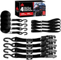 Jack Boss Ratchet Tie Down Straps Set, 1500 lbs Break Strength, Fits by JACKBOSS