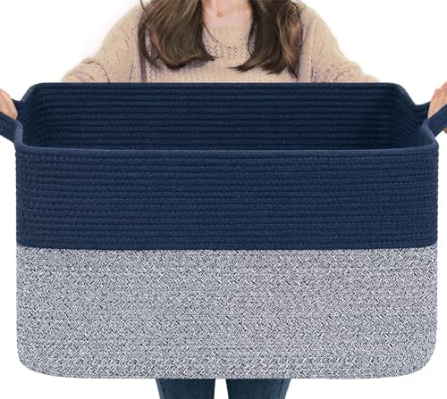 Goodpick 75L Extra Large Woven Blanket Basket by Goodpick