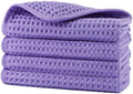 POLYTE 430 GSM Poly Blend Microfiber Waffle Wash Cloth Face Towel, 13x13 in by Polyte