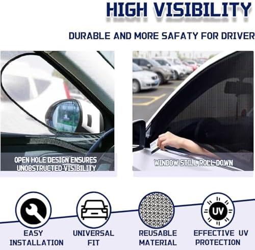 Car Front Window Shades, OUTTDID 2 Pack Side Window Sun Shades, Stretchy - Image 3