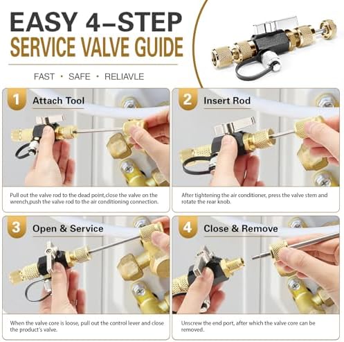 HVAC Valve Core Removal Tool, Valve Core Remover Installer Tool, 1/4"& 5/16" - Image 4