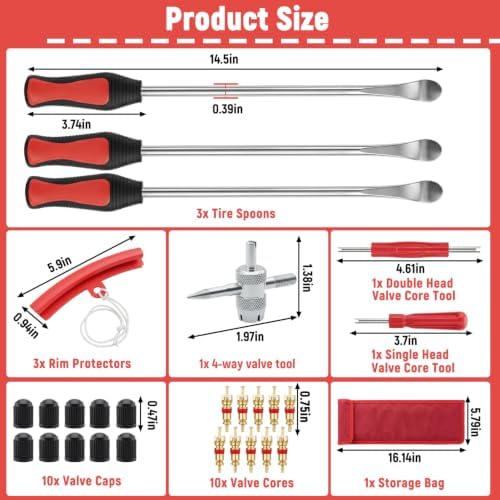 14.5" Tire Spoon Kit, Professional Tire Iron Changing Tool Kit - Image 2