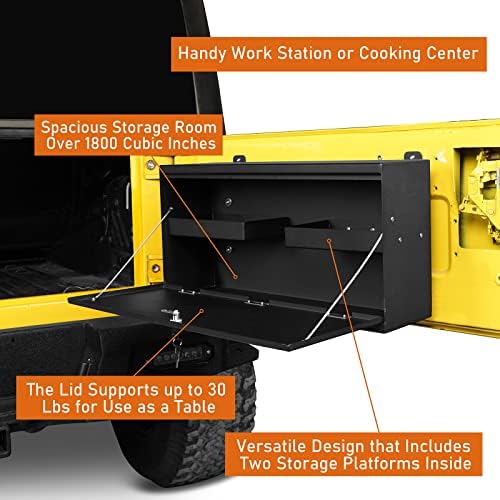 Hooke Road Wrangler Tailgate Table Storage Lock Box Compatible - Image 2