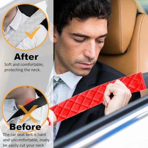 5 Pack Soft Comfort Car Seatbelt Cover Protector Pads Strap - Image 5